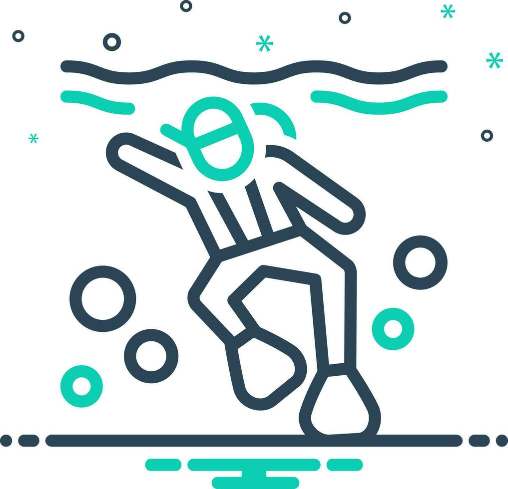 mix icon for diving vector