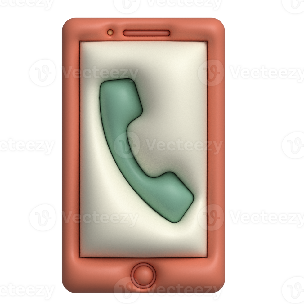 Smartphone Calling 3D Illustration png