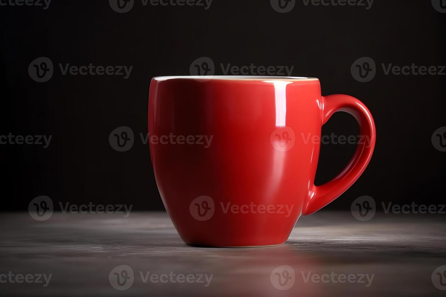 Red tea or coffee mug side view. photo