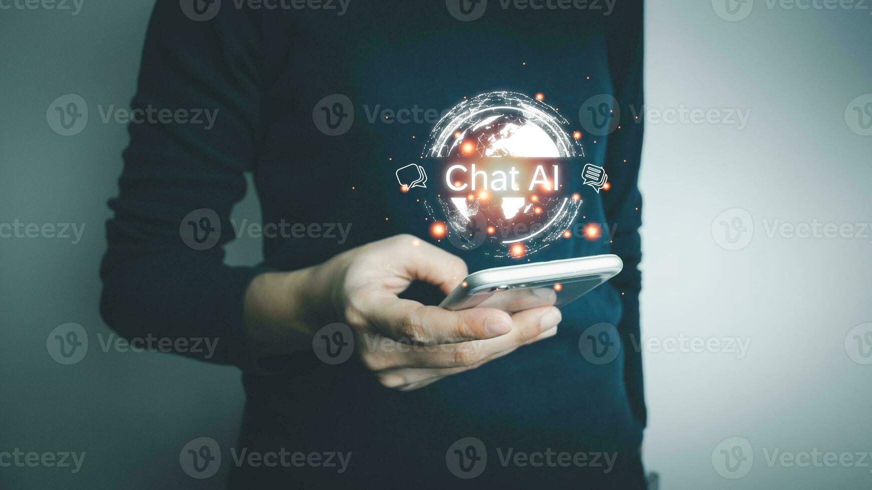 AI technology, Artificial Intelligence, Chatbot Chat and talk with AI, Using for search and find data by command prompt, robot learning machine create or generate picture or article auto photo