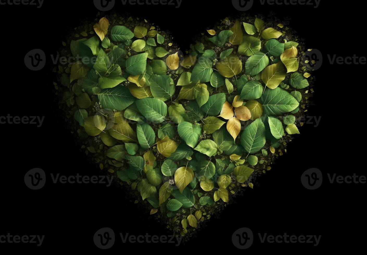 Heart shape made of trees, Earth Day. photo