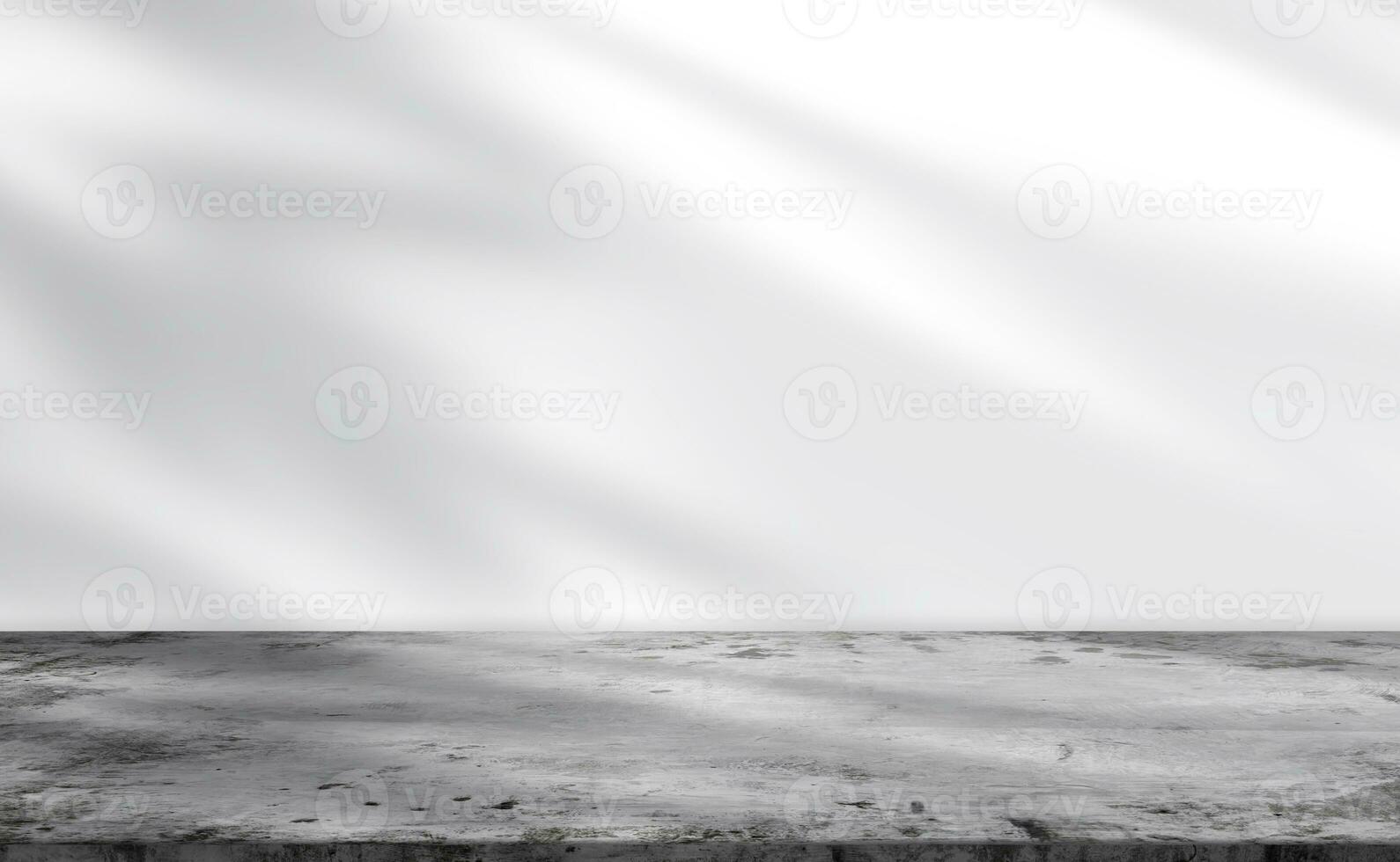 Concrete Wall Texture with Leaves Shadow on Cement floor Background,Empty White,Grey Studio Room with Table Top,Backdrop background Spring or Summer Cosmetic Product Display,Mockup Beauty Presentation photo