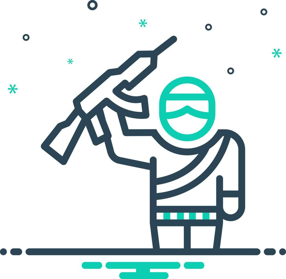 mix icon for terrorists vector