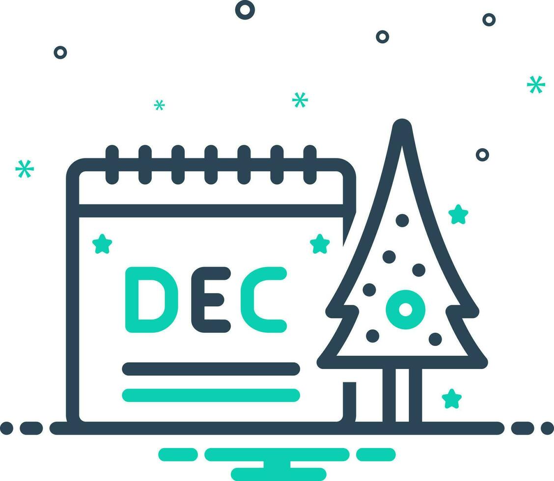 mix icon for december vector