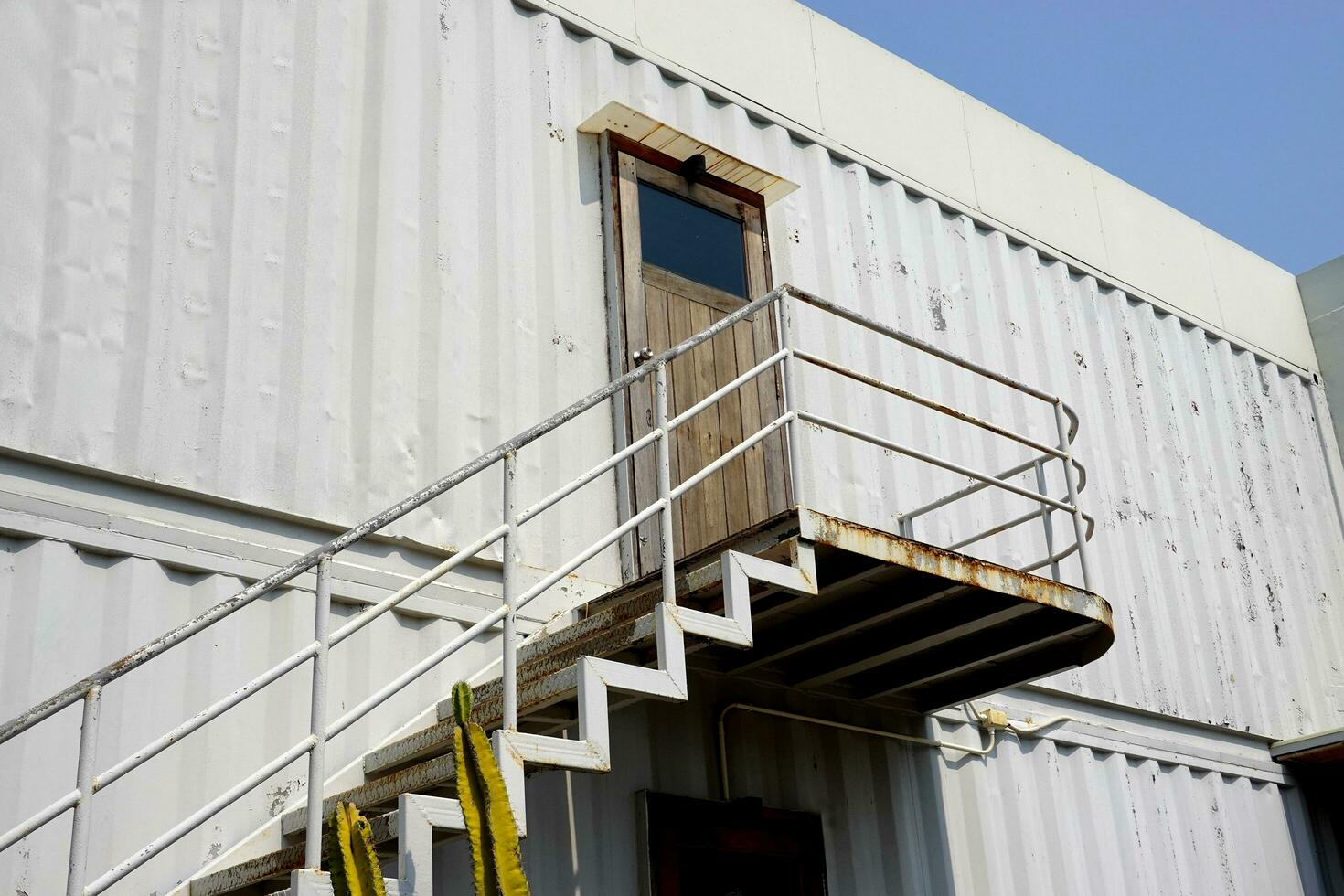 Iron staircase for up to workshop. The door are on the upstairs. photo