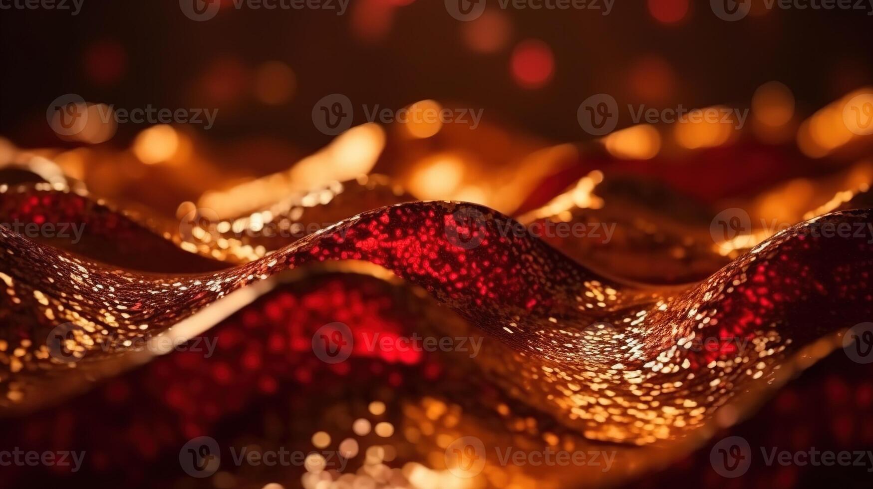 Red and Gold Bokeh Shiny Abstract Background. photo