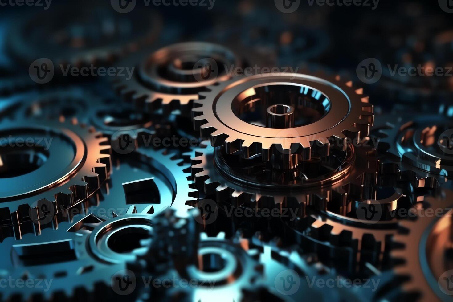 Cogs and gear wheel mechanisms hitech digital technology and engineering abstract technical background. photo