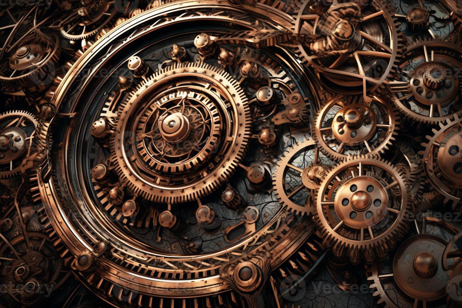 Abstract mechanical background steampunk fractal. photo