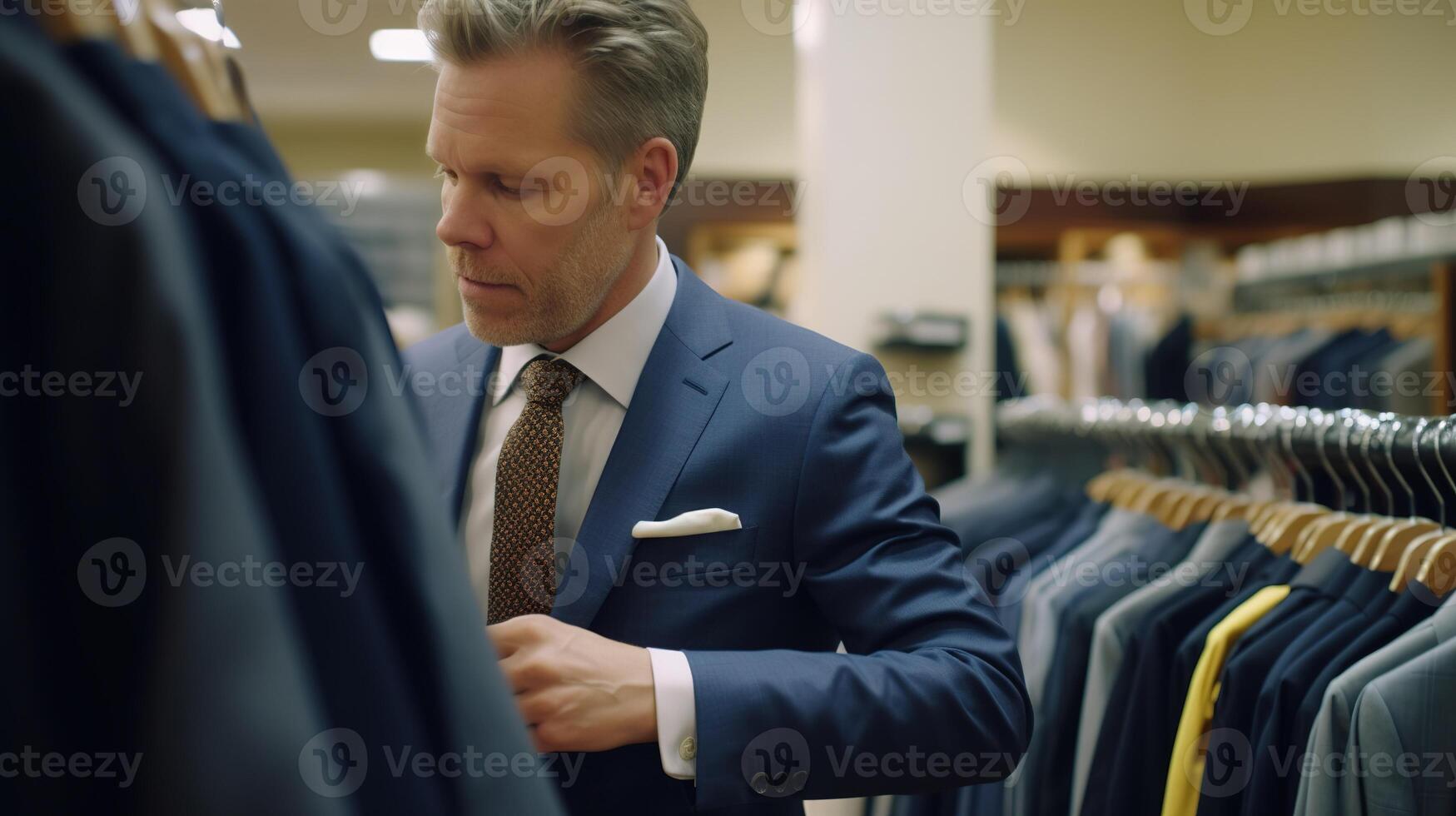 Business Suit Shopping in a Department Store. photo