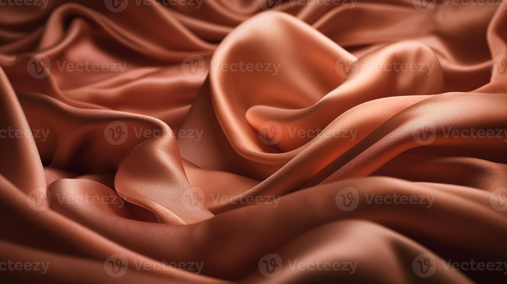 Rose Gold Fabric in Wavy Bokeh Abstract Background. photo
