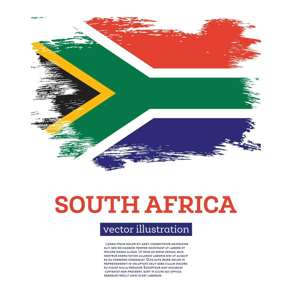 sur África bandera con cepillo trazos independencia día. vector