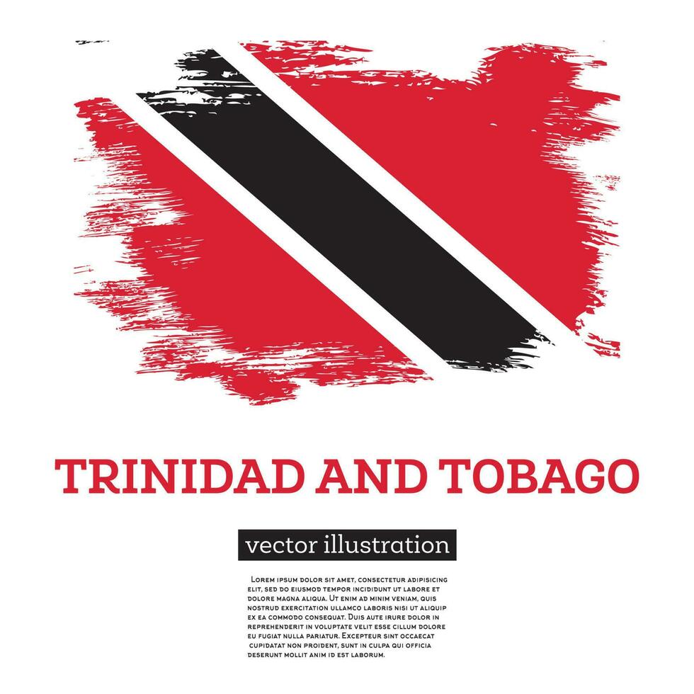trinidad y tobago bandera con cepillo trazos independencia día. vector