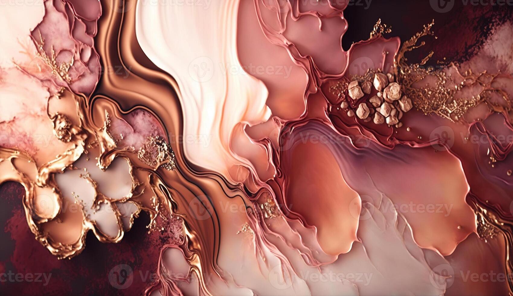 A Minimalistic Abstract Texture of Rose Gold Paint. photo