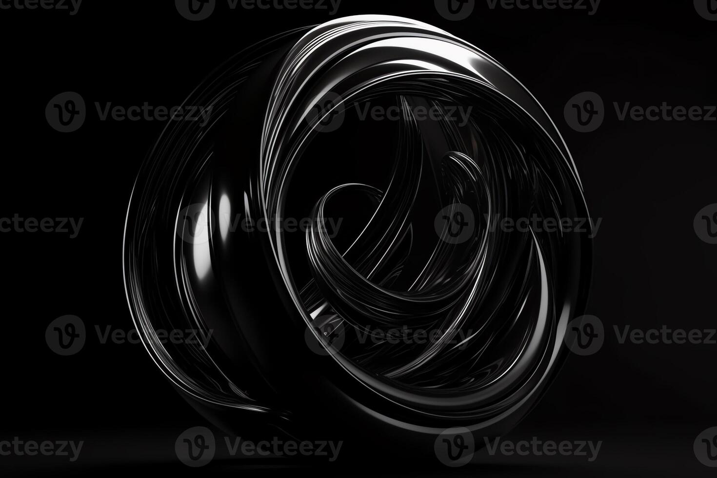 3D render of abstract detailed shape black futuristic background. photo