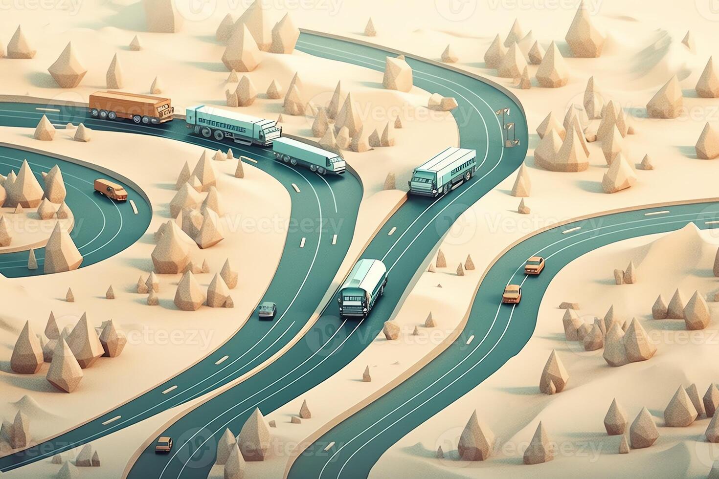 Aigenerated road illustration. photo