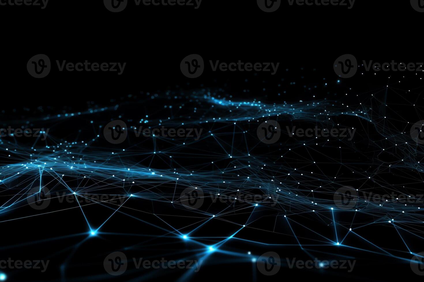 Powerpoint black background blue fluorescence map line connection. photo