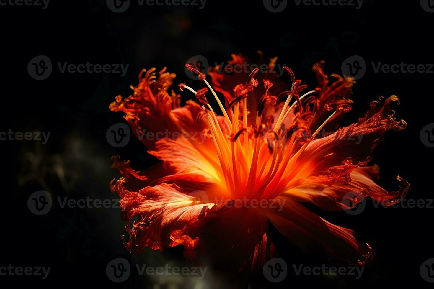 Fire flower. AI Generated photo