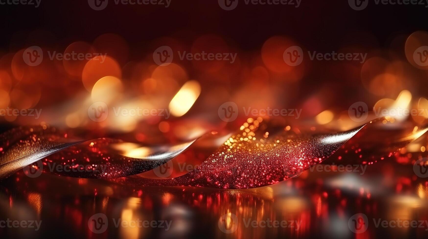 Red and Gold Bokeh Shiny Abstract Background. photo