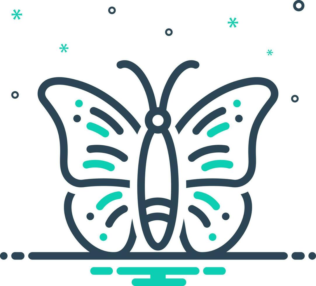 icono de mezcla para mariposa vector