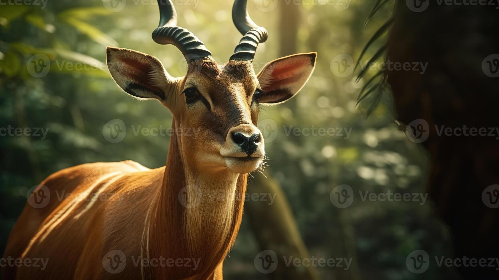bongo antílope en el selva. generativo ai foto