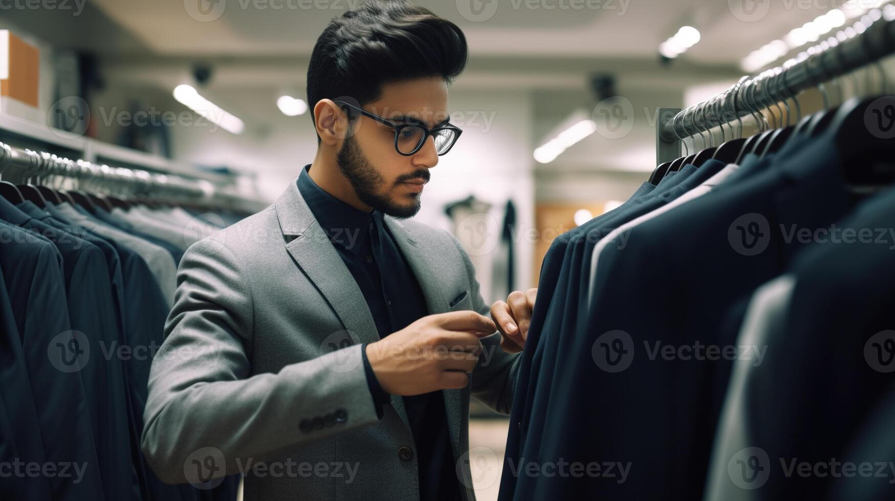 Business Suit Shopping in a Department Store. Generative ai 23381811 ...