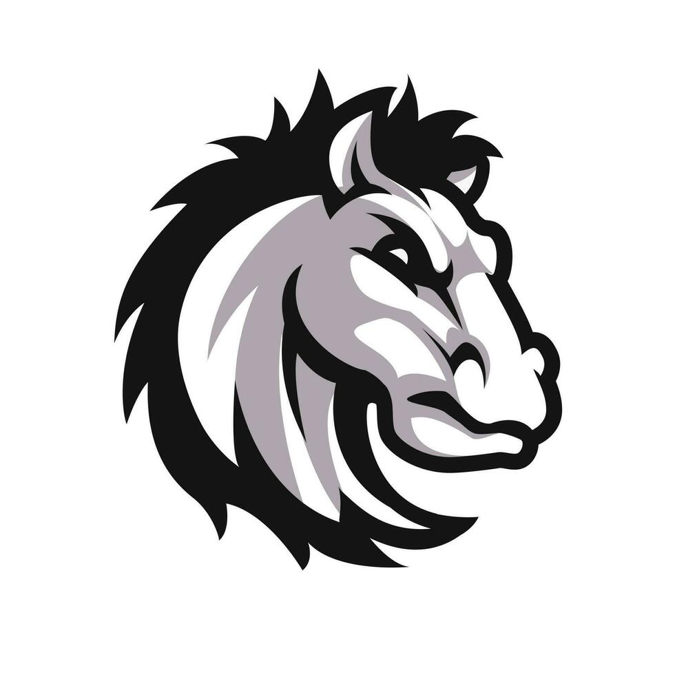 head horse angry Mascot Esports Vector Illustration