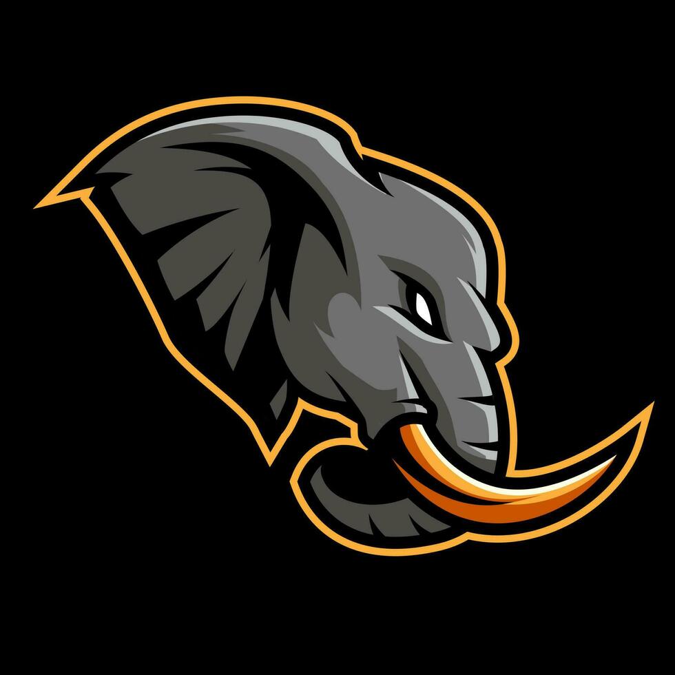 Elephant head mascot sport logo vector