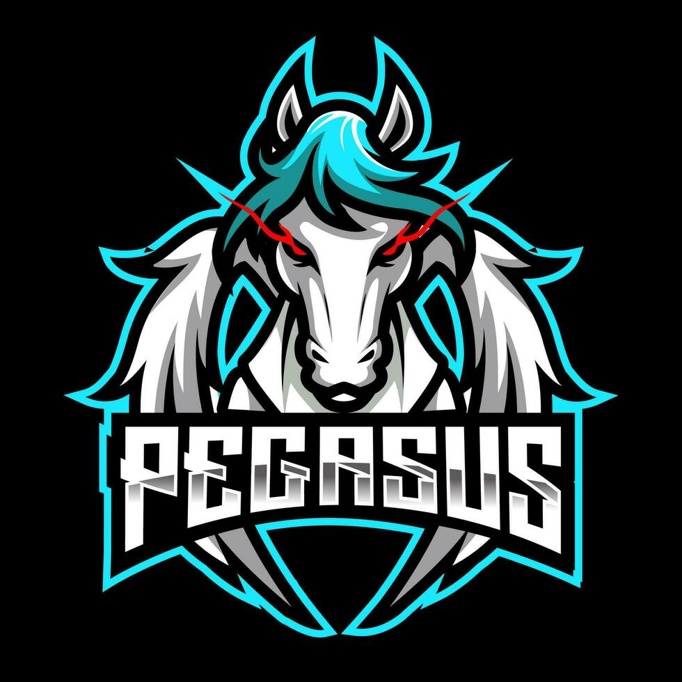 Pegaso mascota logo diseño vector con moderno ilustración concep