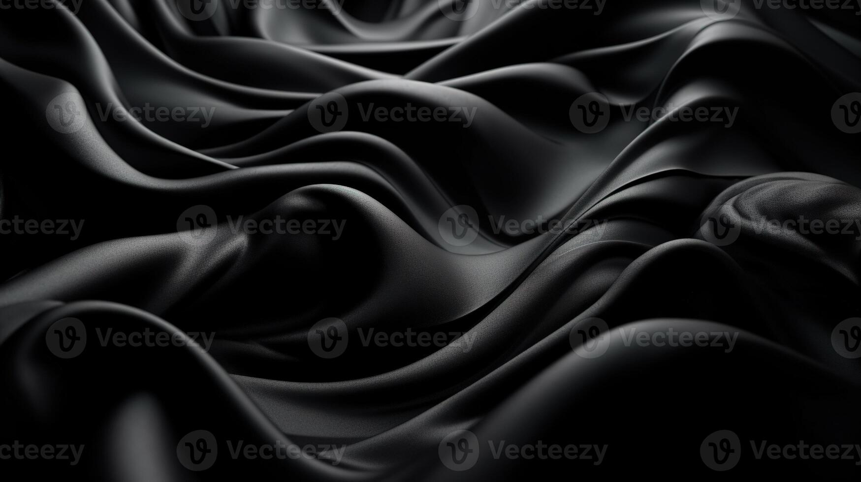 Black Fabric in Wavy Bokeh Abstract Background. photo