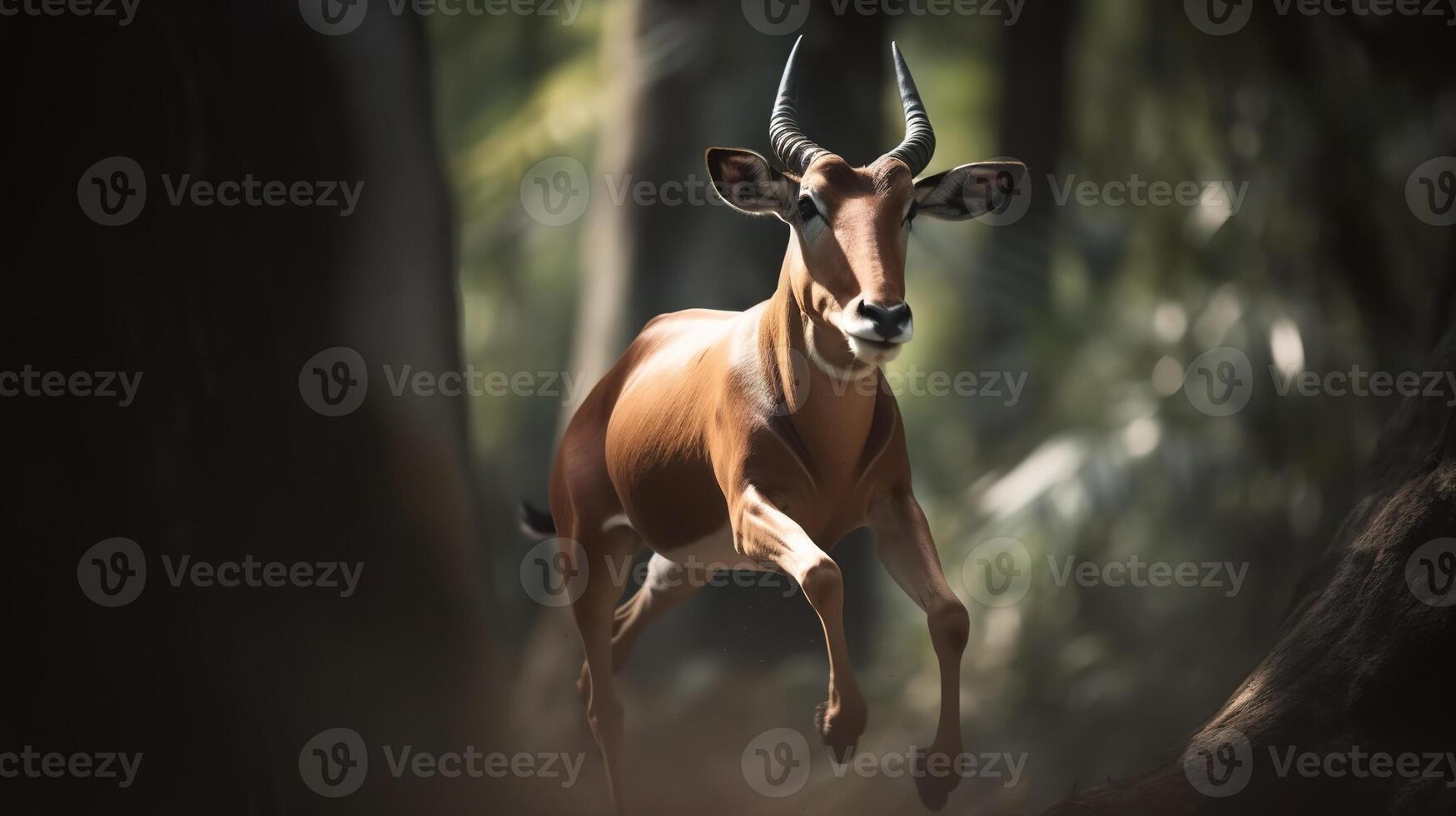 bongo antílope en el selva. generativo ai foto