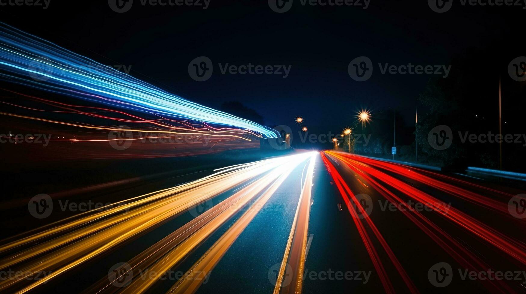 Night Drive, The Blurred Lights of Urban Transportation, photo