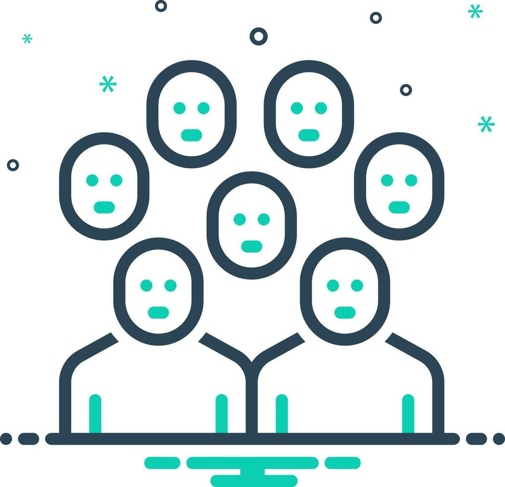 mix icon for crowd vector