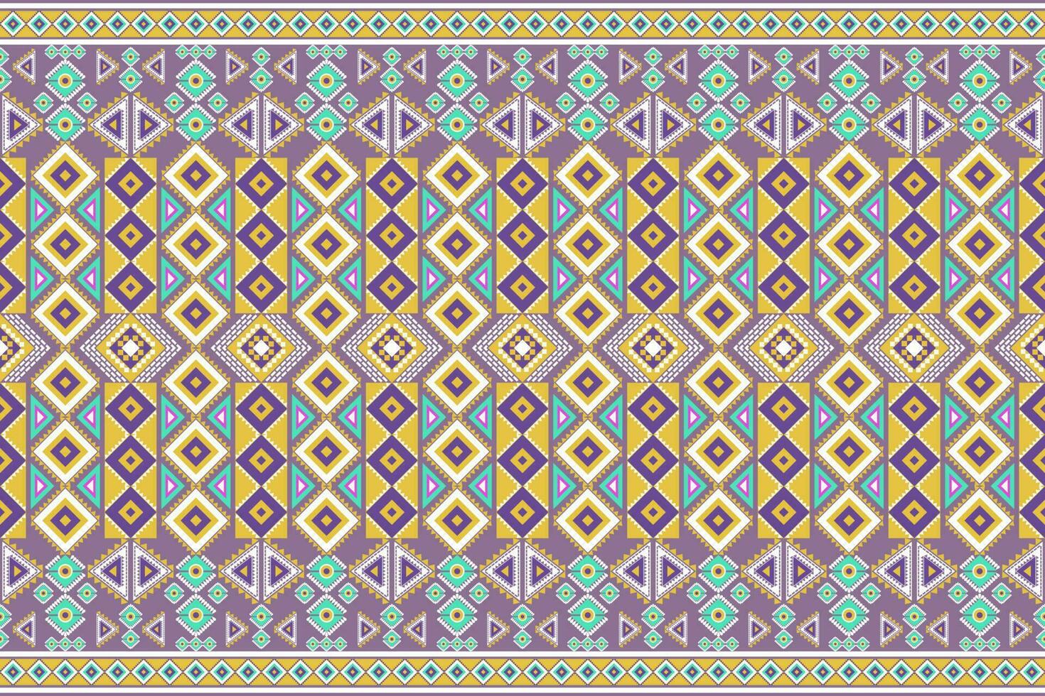 Seamless geometric ethnic asian oriental and tradition pattern design for texture and background. Silk and fabric pattern decoration for carpet, Thai clothing, wrapping and wallpaper vector