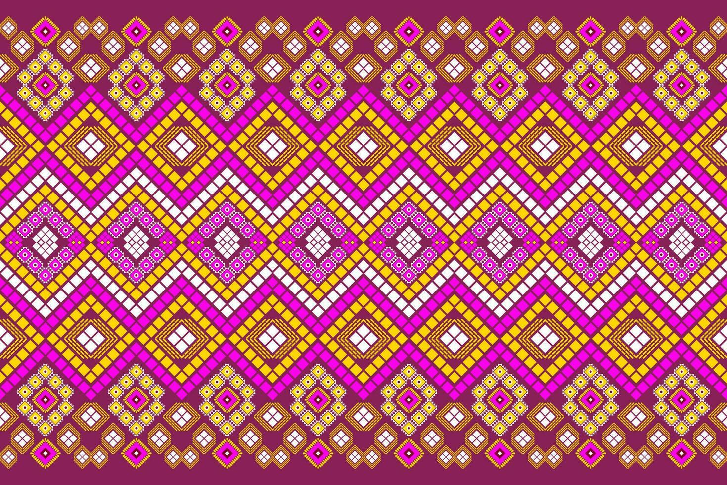 Seamless geometric ethnic asian oriental and tradition pattern design for texture and background. Silk and fabric pattern decoration for carpet, Thai clothing, wrapping and wallpaper vector