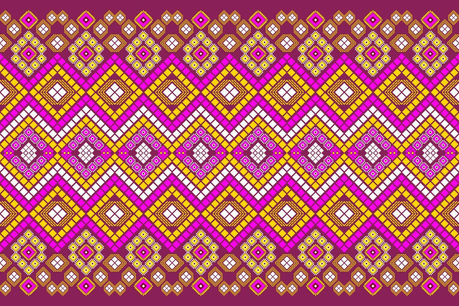 Seamless geometric ethnic asian oriental and tradition pattern design for texture and background. Silk and fabric pattern decoration for carpet, Thai clothing, wrapping and wallpaper vector