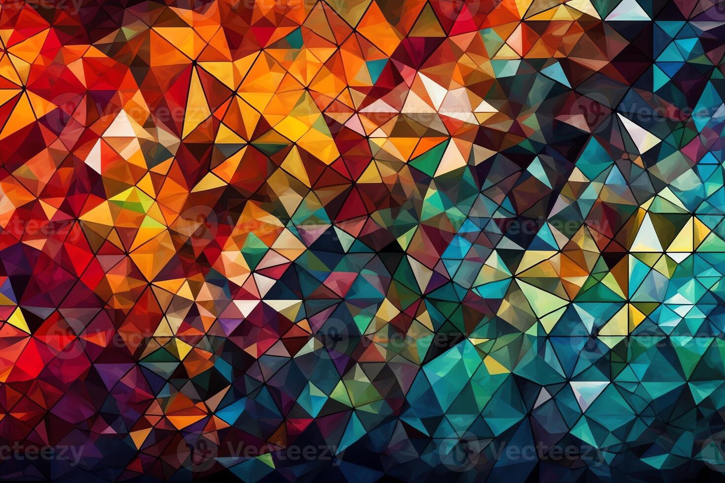 Abstract triangle mosaic in bold and bright colors. photo