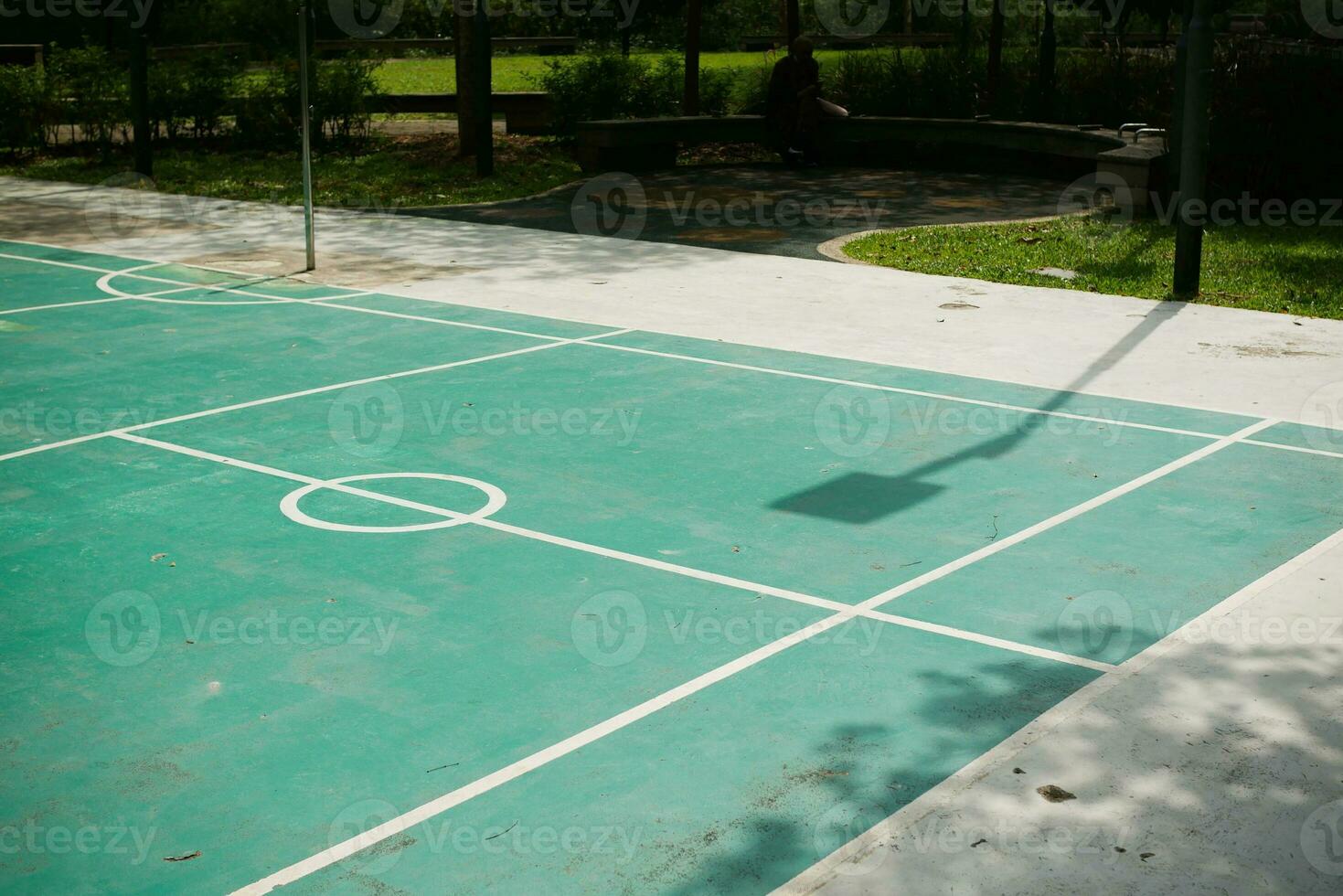 empty Tennis court at early morning photo