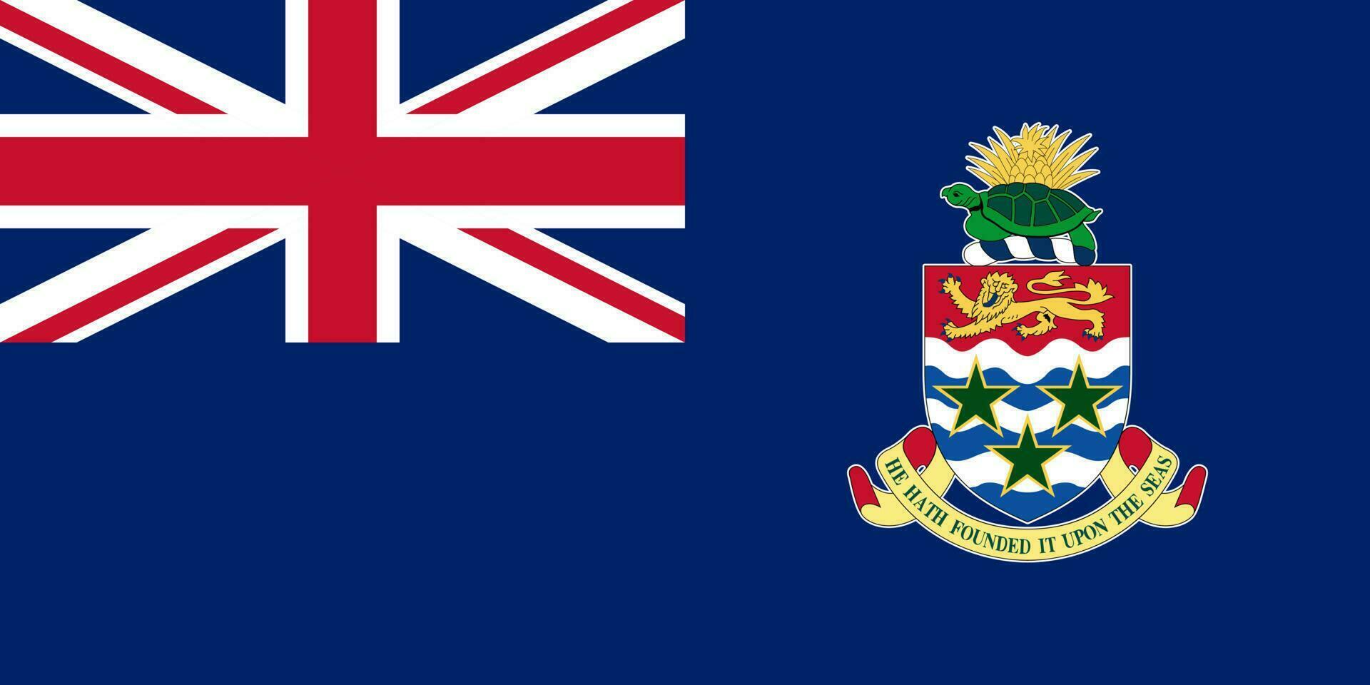 Cayman Islands flag, official colors and proportion. Vector illustration.