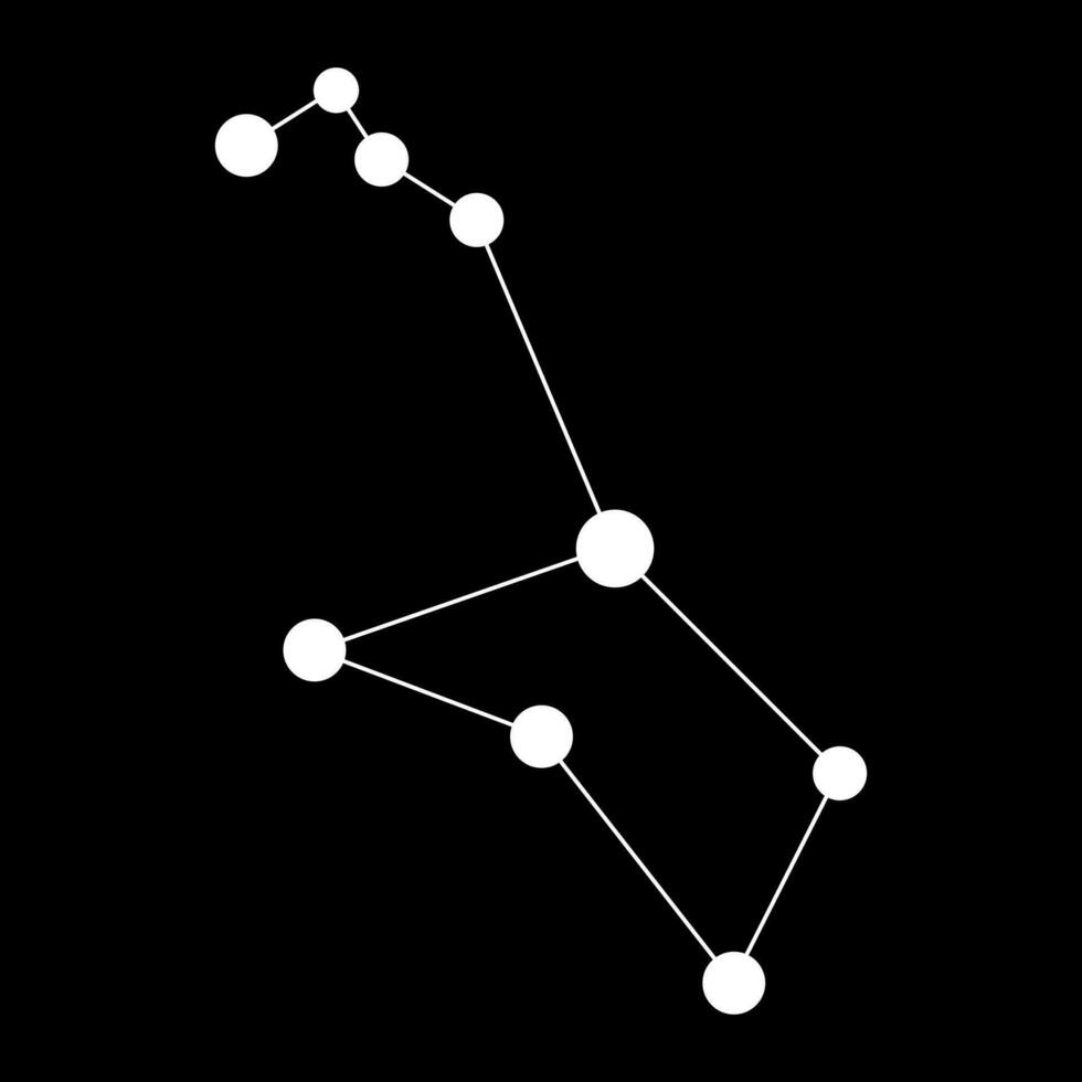 Puppis constellation map. Vector illustration.