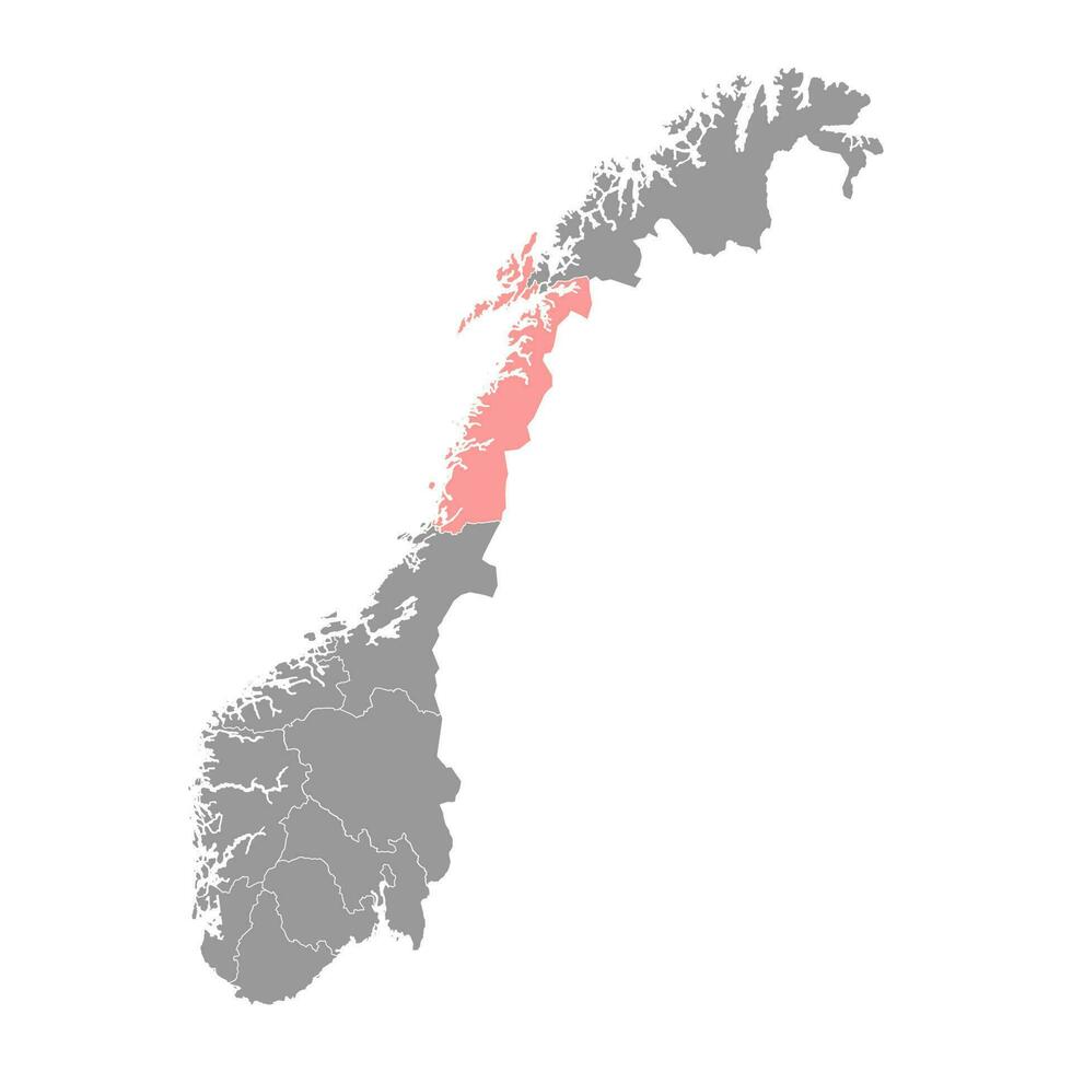 nordland condado mapa, administrativo región de Noruega. vector ilustración.