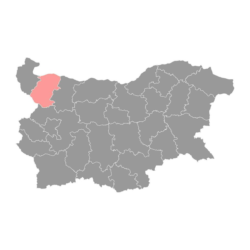 Montana provincia mapa, provincia de Bulgaria. vector ilustración.