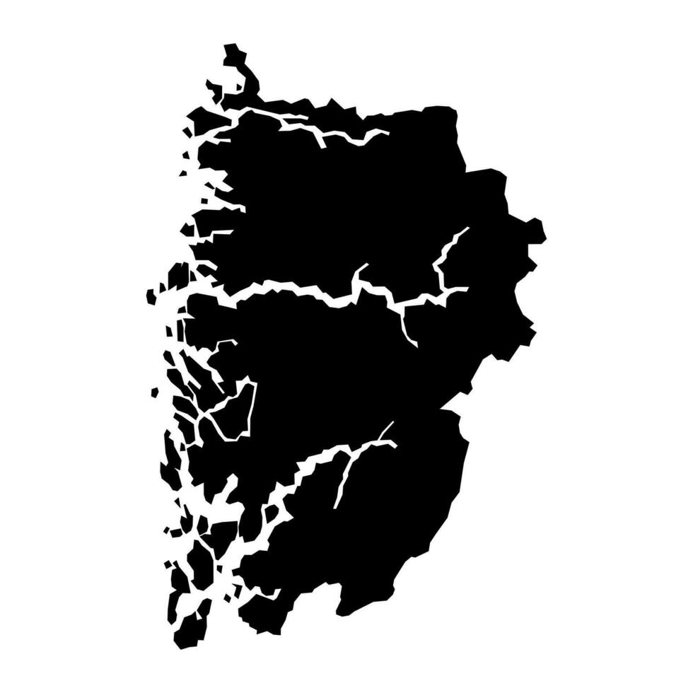 vestland condado mapa, administrativo región de Noruega. vector ilustración.