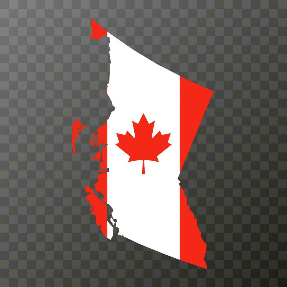británico Columbia mapa, provincia de Canadá. vector ilustración.