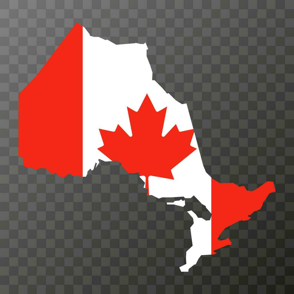 Ontario map, province of Canada. Vector illustration.