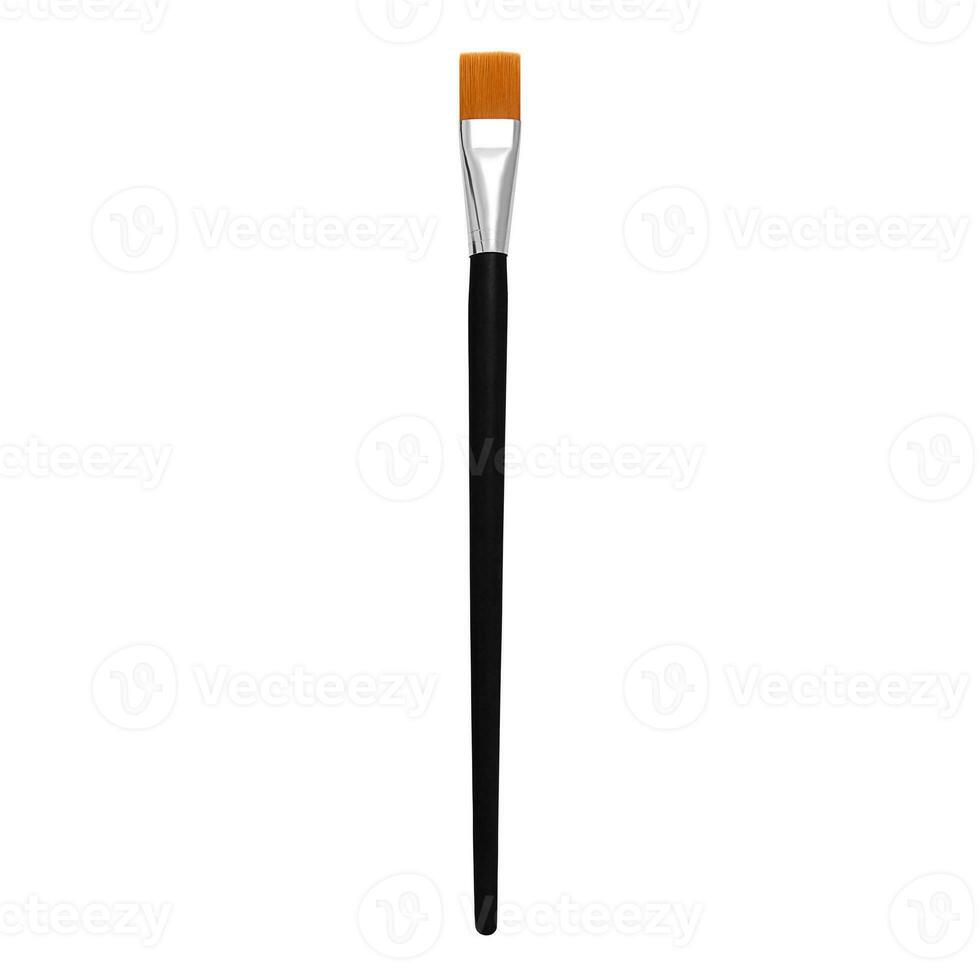 Flat synthetic paint brush isolated on a white background. Stock photo