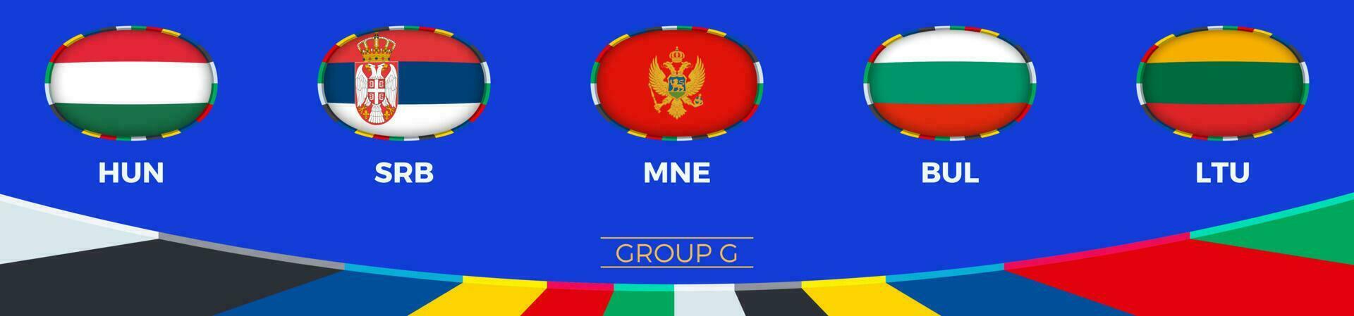 Group G qualifies for the 2024 European football tournament. vector