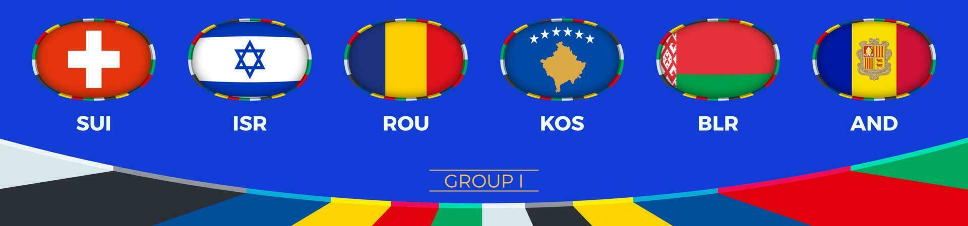 Group I qualifies for the 2024 European football tournament. vector