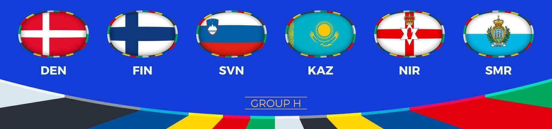 Group H qualifies for the 2024 European football tournament. vector