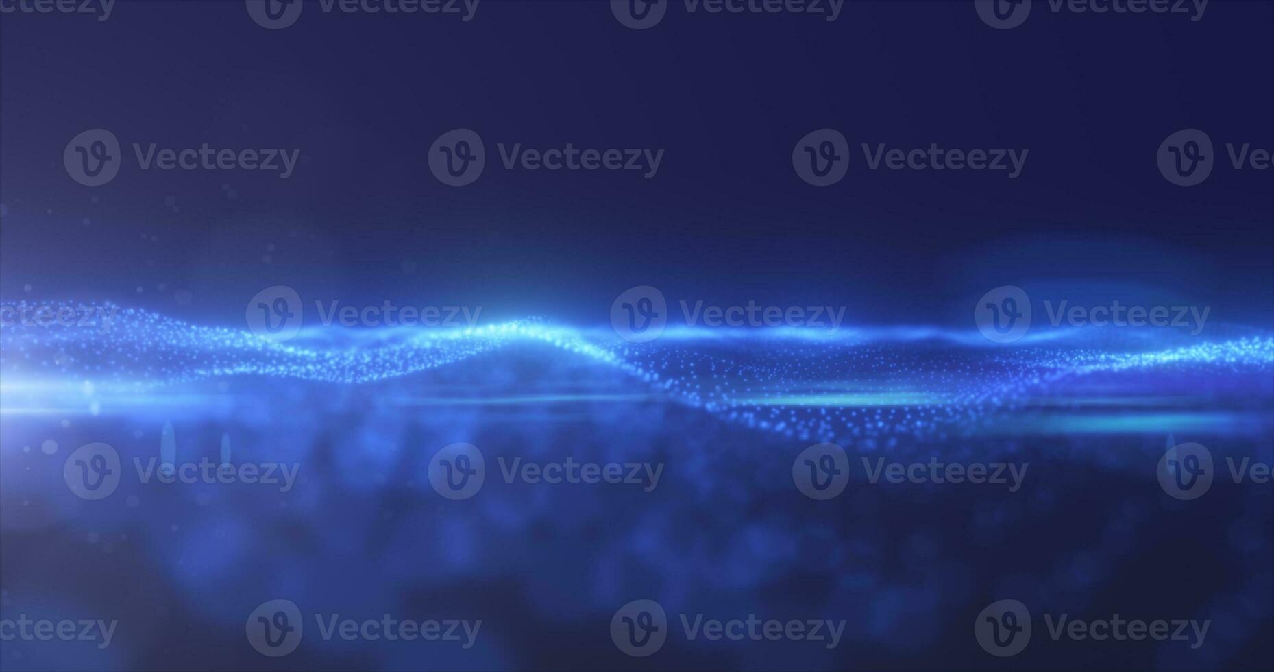 Abstract blue energy surface with magic waves from particles and dots with blur and glow effect abstract background photo