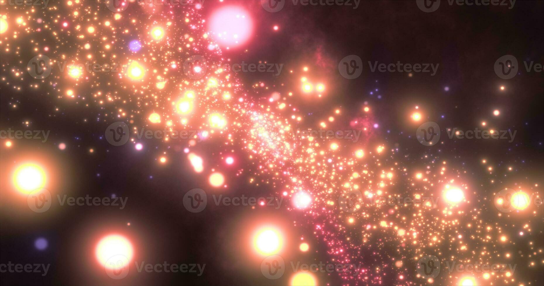 Abstract orange red energy particles and waves magical bright glowing futuristic hi-tech with blur effect and bokeh background photo